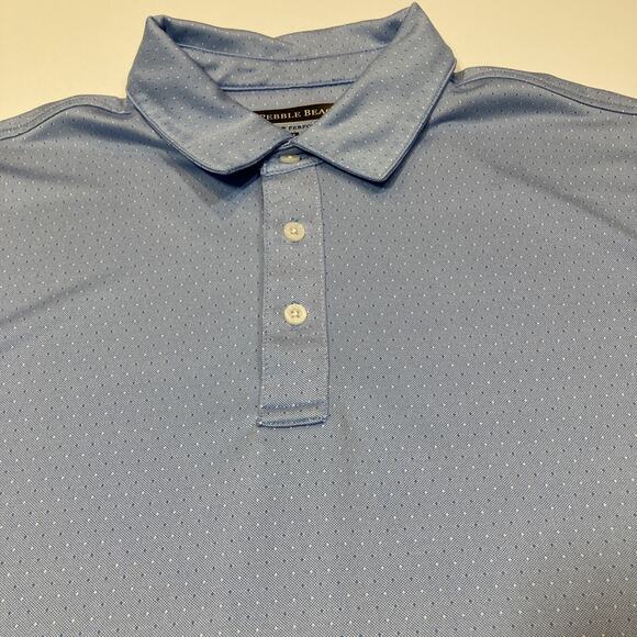 Pebble Beach Mens Shirt Size XL Blue Polo Short Sleeve Collared Golf T Dry-Luxe - Picture 5 of 11